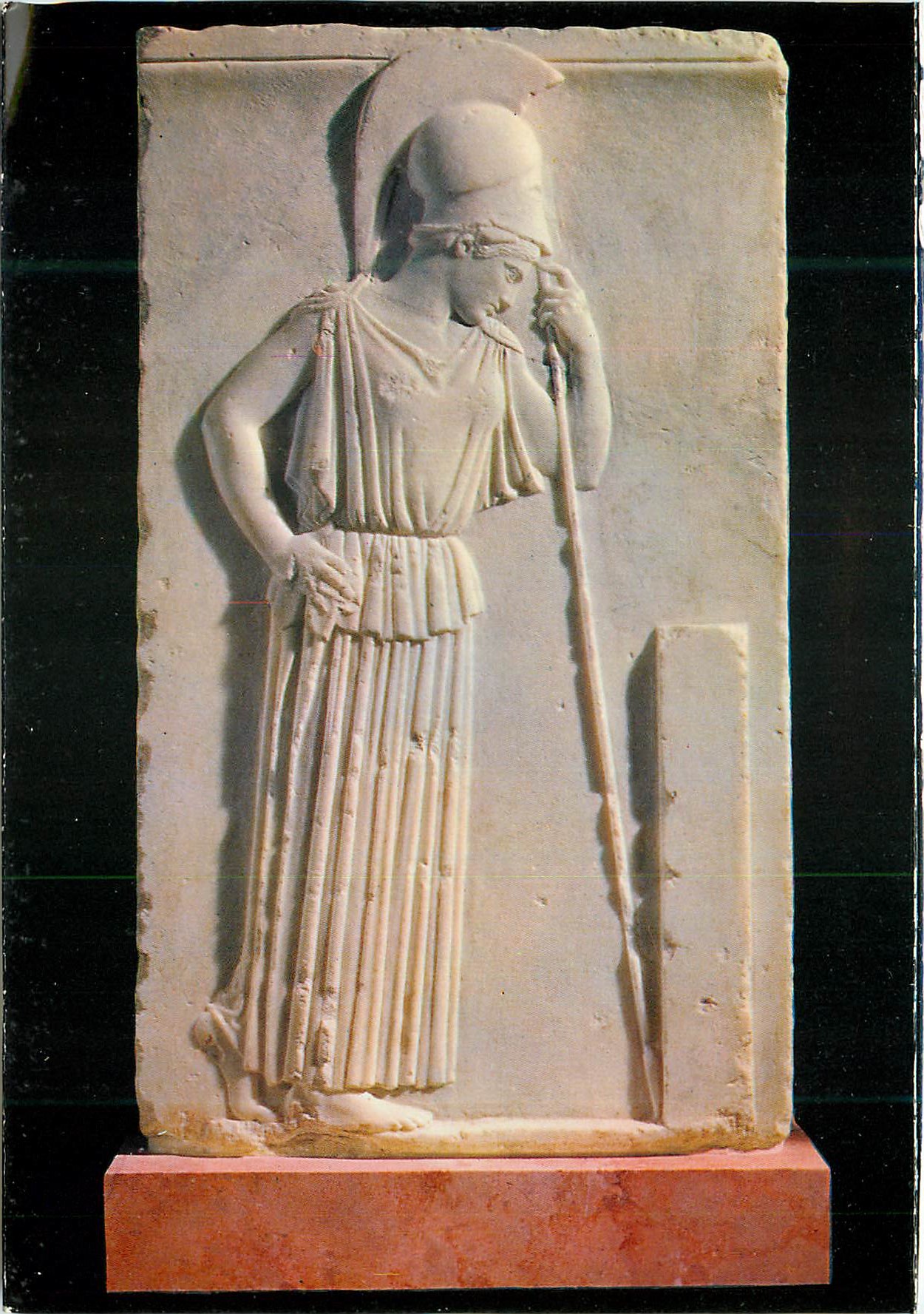 CPM Athenes Musee de l Acropole Athena pensive No Environ av Jc
