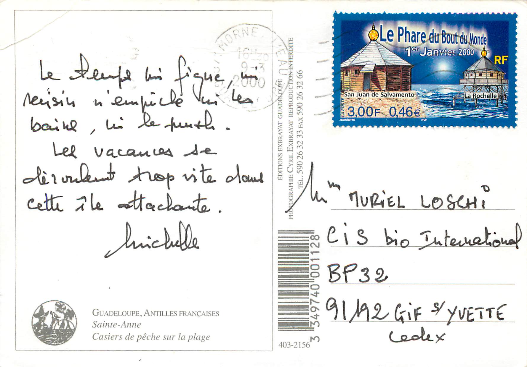 Guadeloupe, Sainte-Anne — plage de pêche — Éditions Cyril Exbrayat — Achterkant