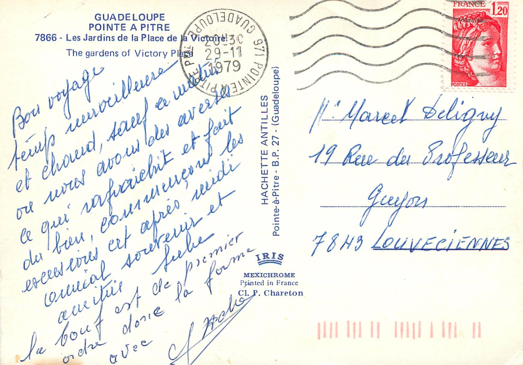 Les Jardins de la Place de la Victoire — Guadeloupe — éditeur IRIS — Achterkant