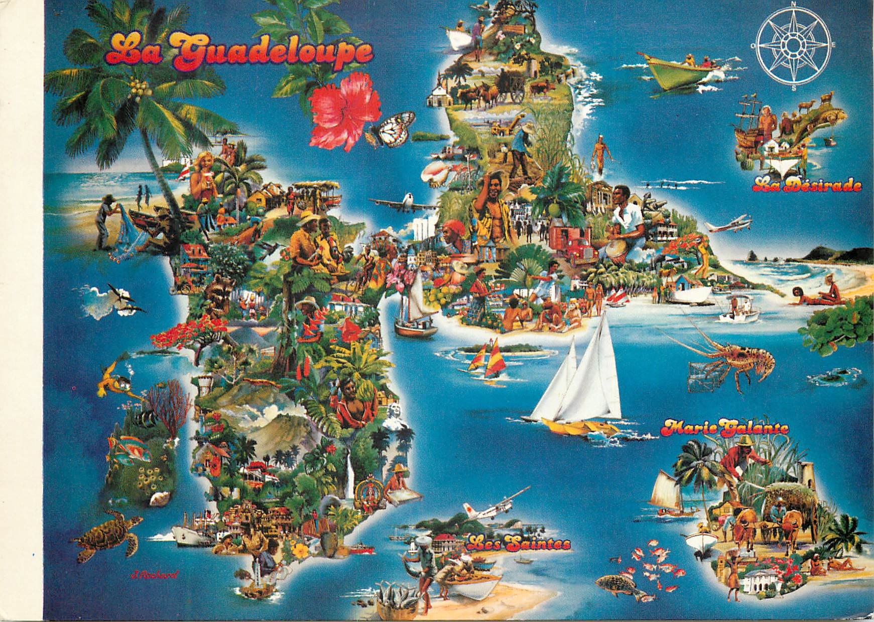 CPM La Guadeloupe reproduction du poster de Jean Rochard