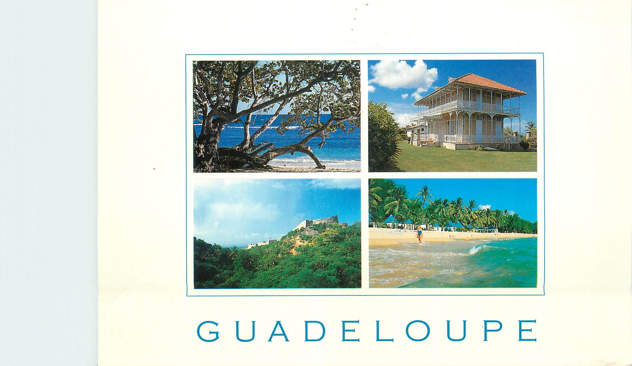 CPM Guadeloupe Antilles francaises Raisiniers sur la plage des Raisins Clairs Maison Zevalos au Moule Fort Louis Delgres
