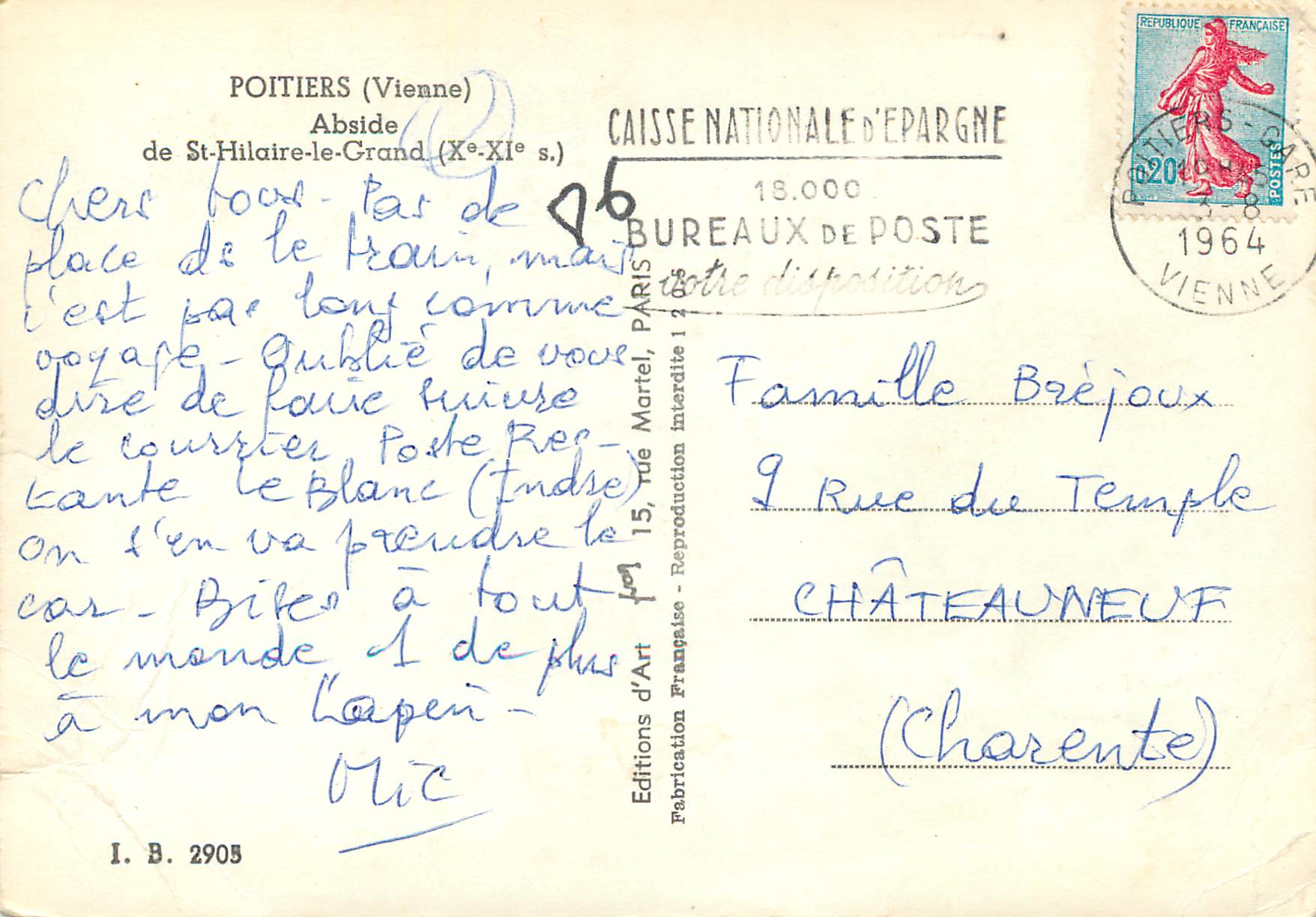 CPM Poitiers Vienne Abside de St Hilaire le Grand x xi s — Back