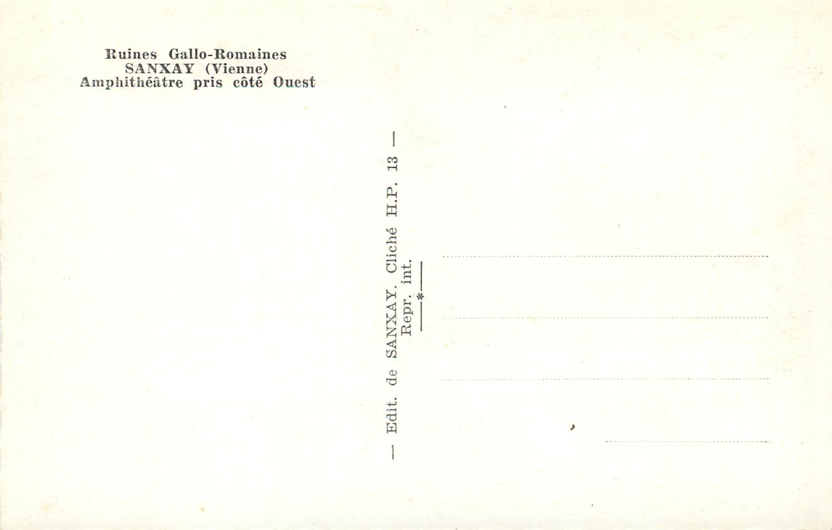 CPM Ruines Gallo Romaines Sanxay Vienne Amphitheatre pris cote Ouest — Back