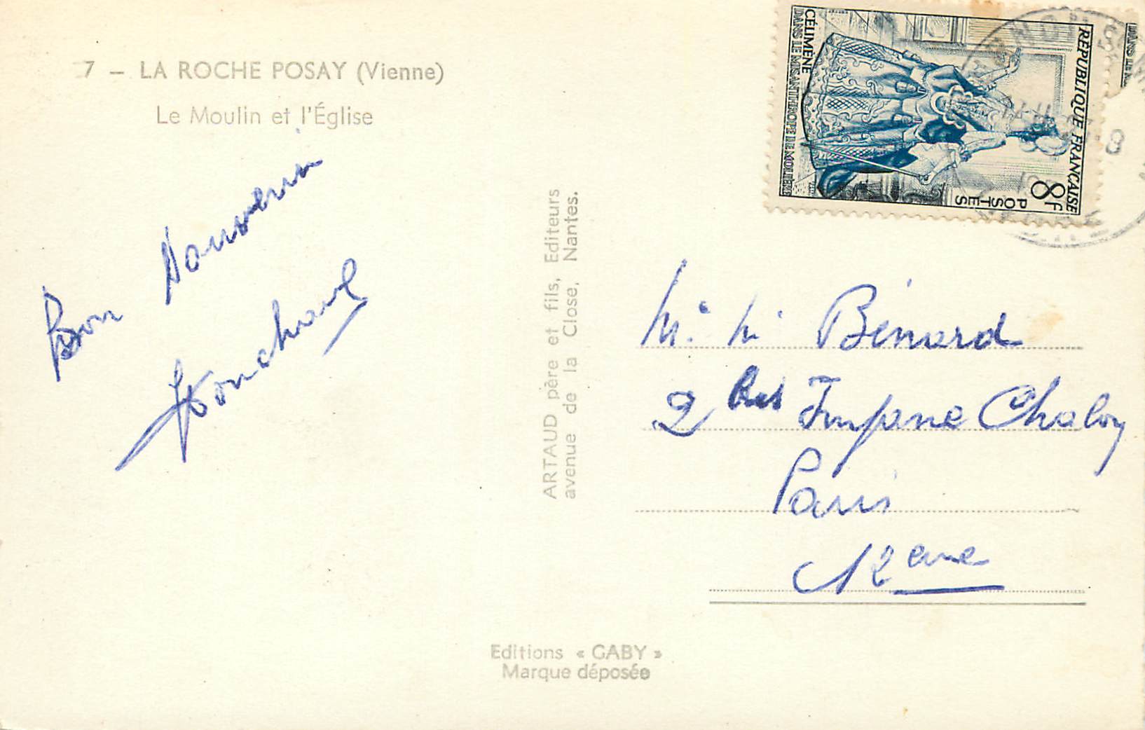 CPM La Roche Posay Vienne Le Moulin et l Eglise — Back
