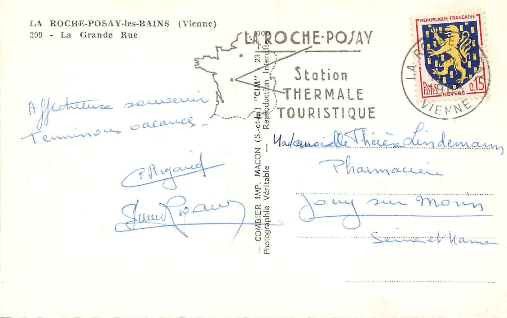 CPM La Roche Posay kes Bains Vienne La Grande Rue — Back