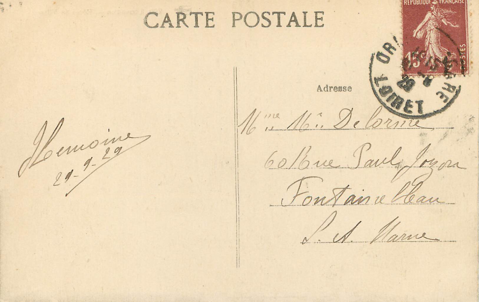 CPA Limoges Hotel de Ville — Rückseite