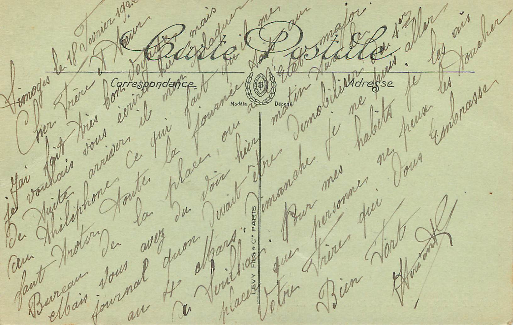 Limoges — La Préfecture — LL. — n°27 — Verso