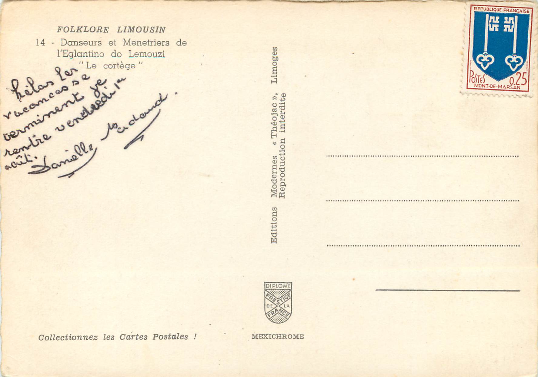 Danseurs et Menetriers de l'Eglantino do Lemouzi — Limoges — Éditions Modernes — Reverso