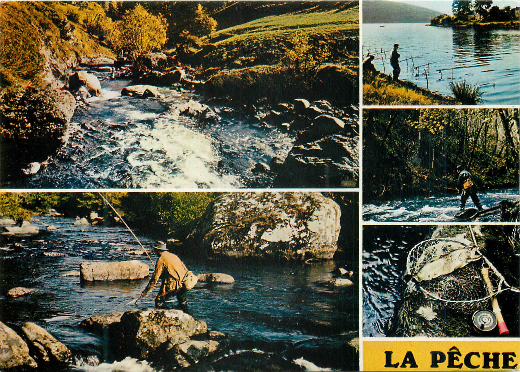 La pêche — scènes de pêche en rivière — Mexichrome
