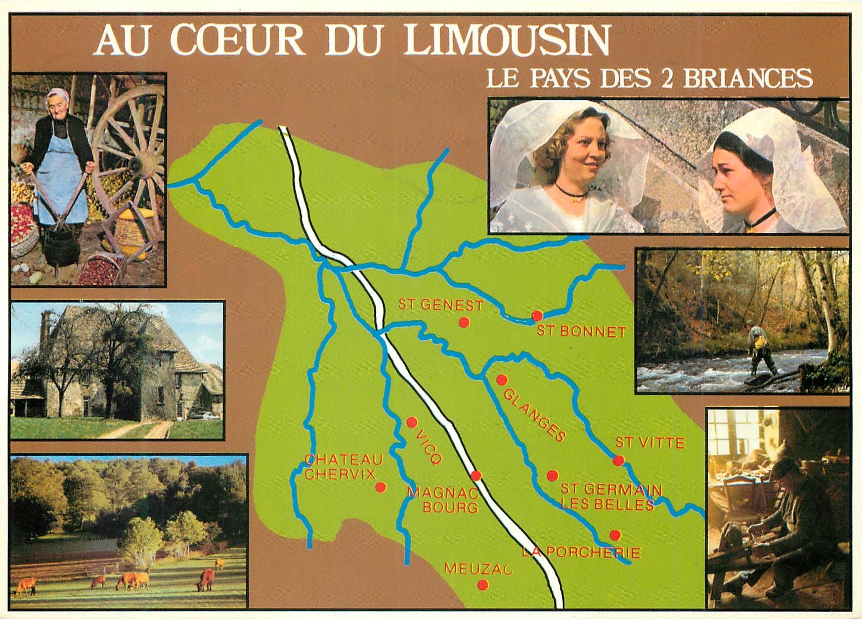 CPM Au Coeur du Limousin Le Pays des Briances Images de France En Limousin Le Pays des Deux Briances