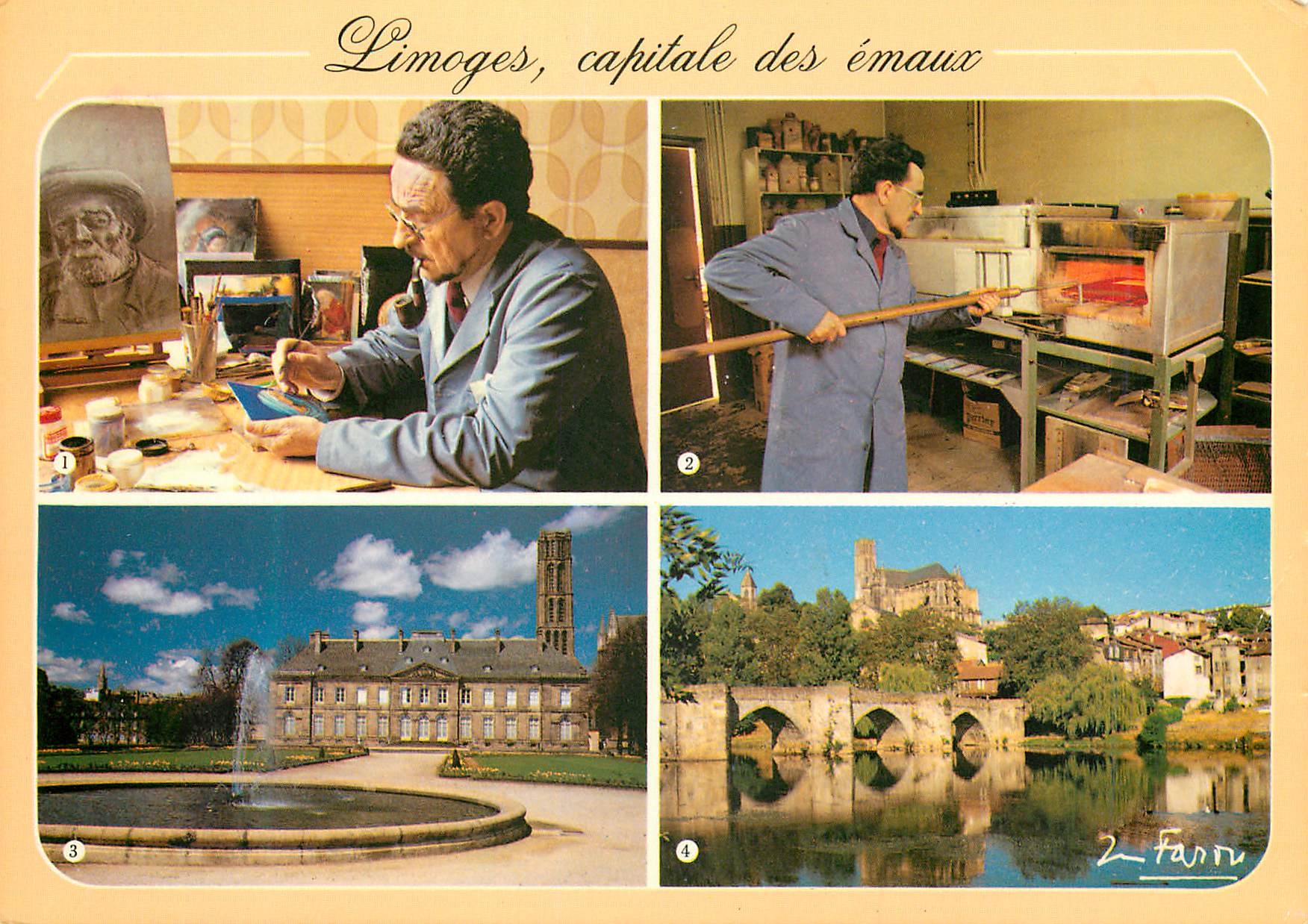 CPM Limoges Hte Vienne Capitale des arts du feu Emaux depuis le lxvii siecle