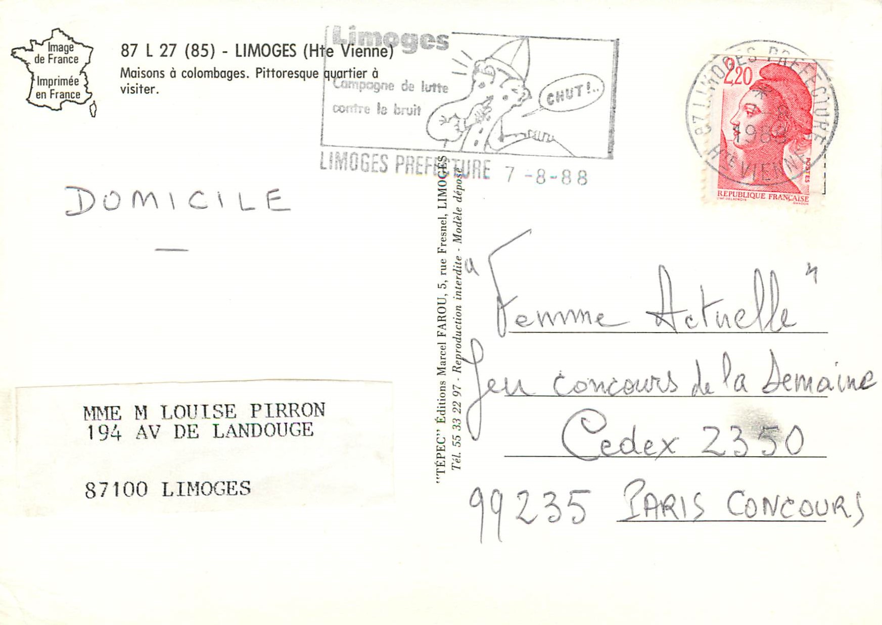 CPM Limoges Rue de la Boucherie Limoges Hte Vienne Maisons a colombages Pittoresque quartier a visiter — Rückseite