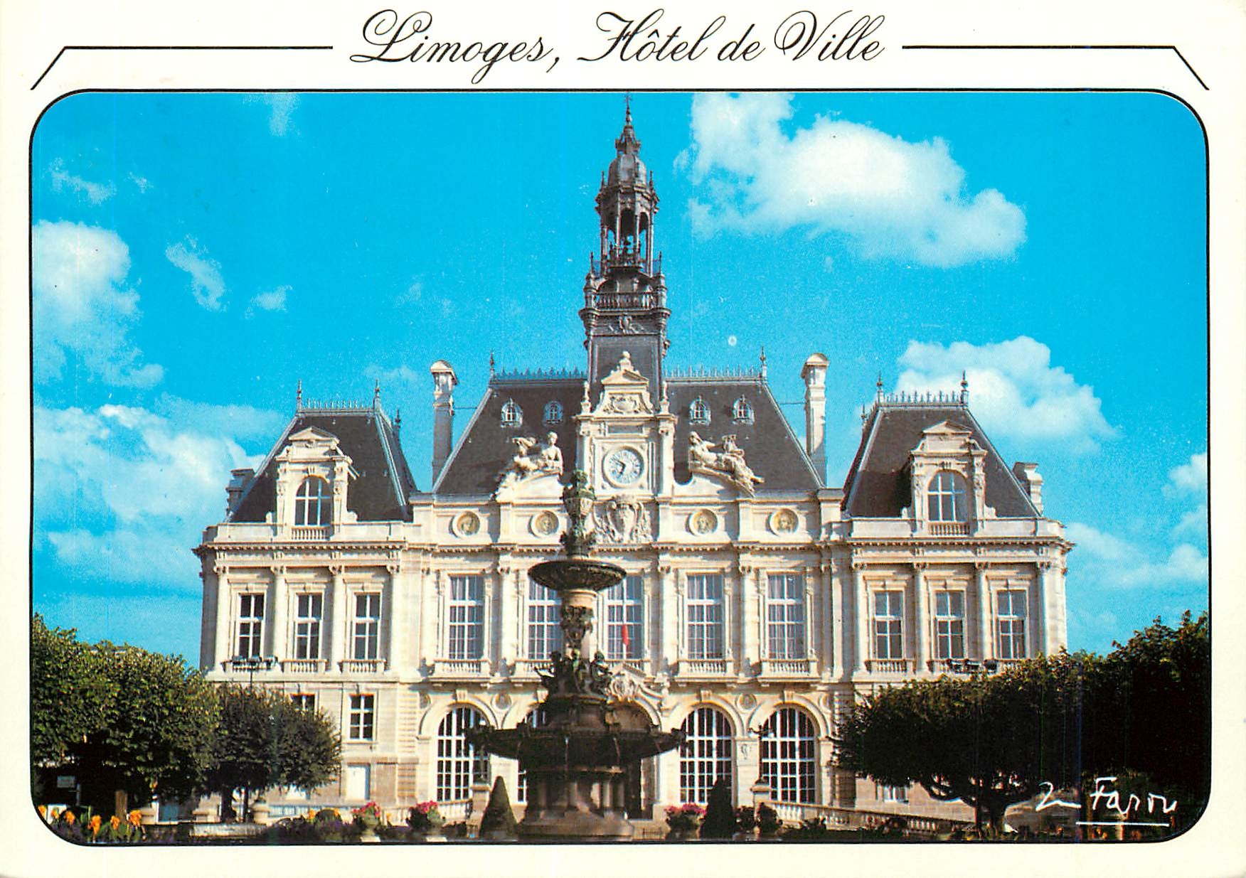 CPM Limoges Hte Vienne Capitale des arts du fleu Porcelaines emoux L Hotel de ville style renaissance