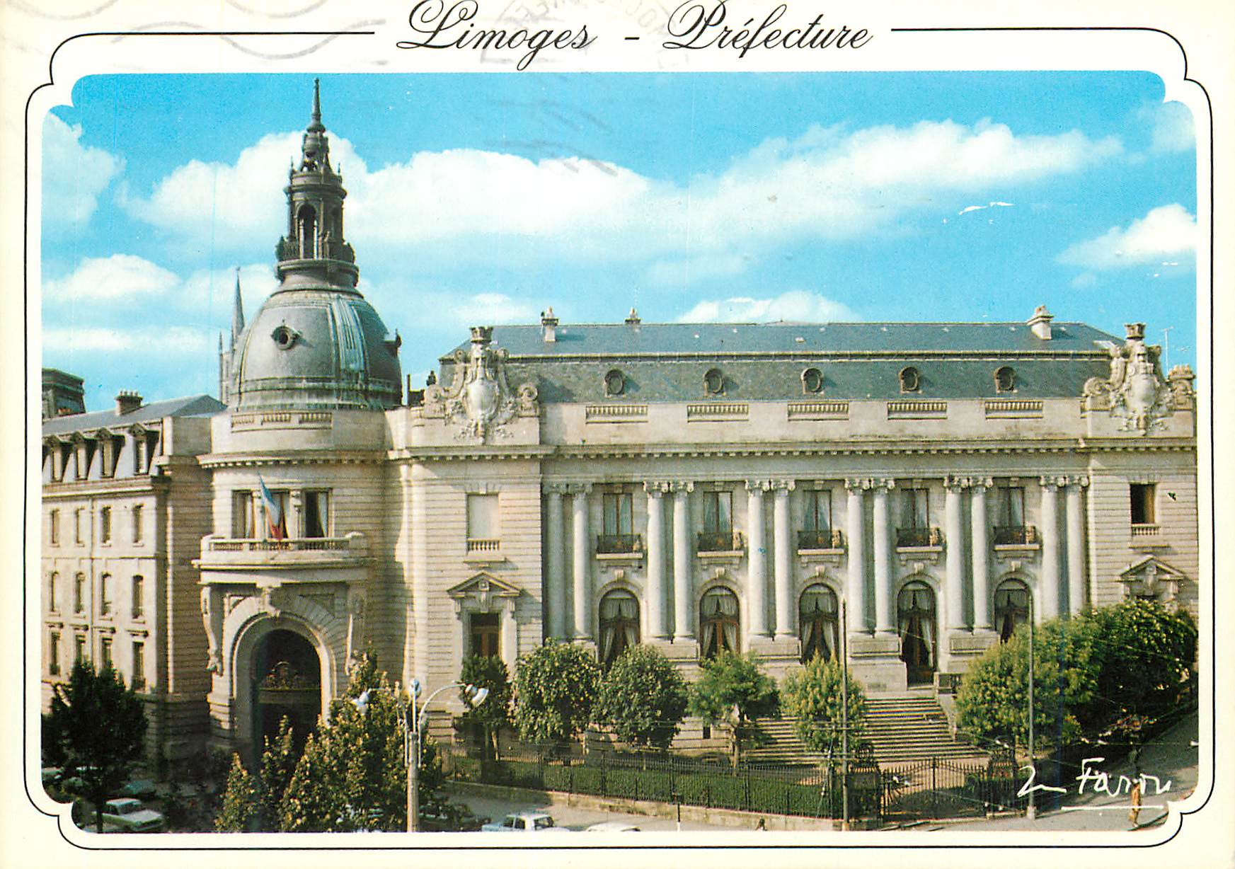CPM Limoges Capitale des arts du feu Porcelaines depuis le xviii siecle Emaux des le xii siecle La Prefecture