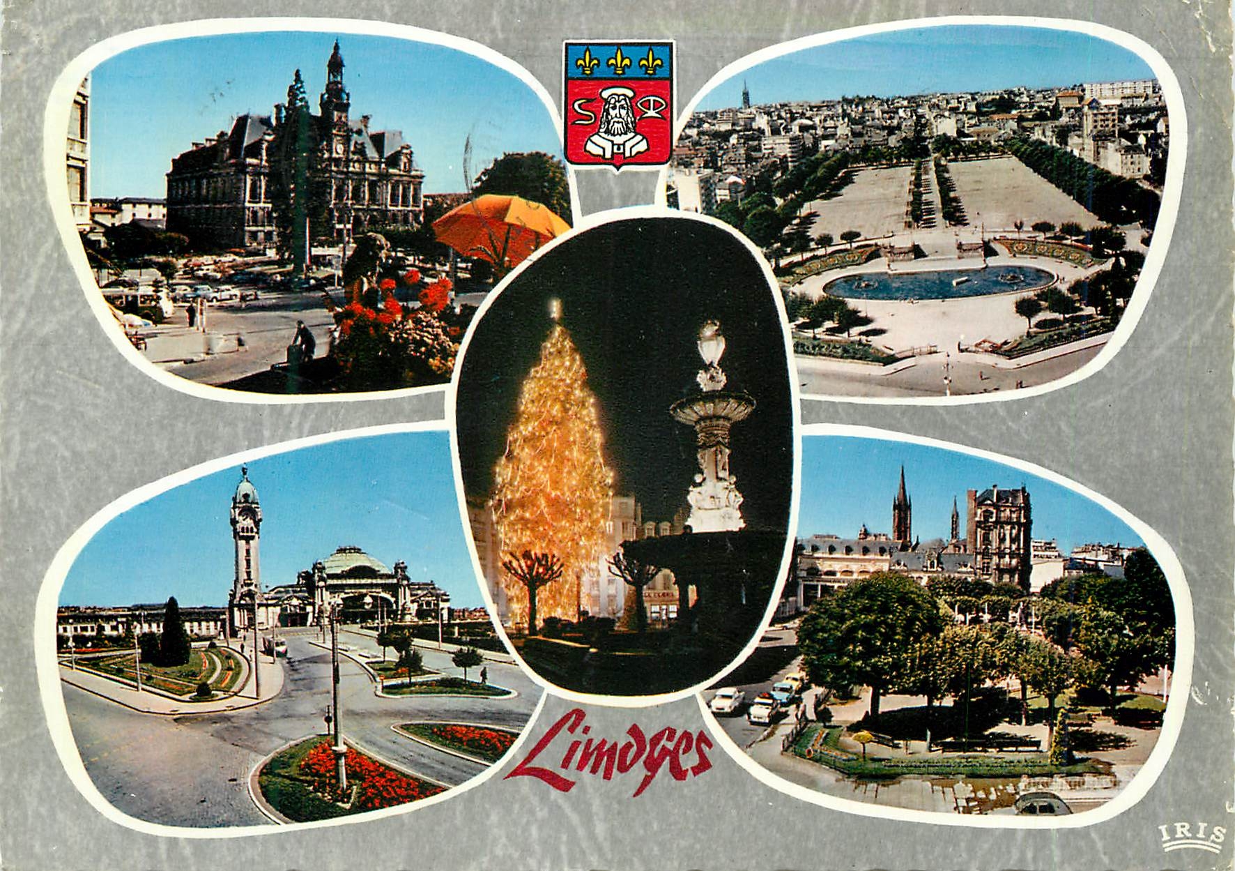 CPM Limoges Haute Vienne L Hotel de Ville Les Jardins du Champ de Juillet