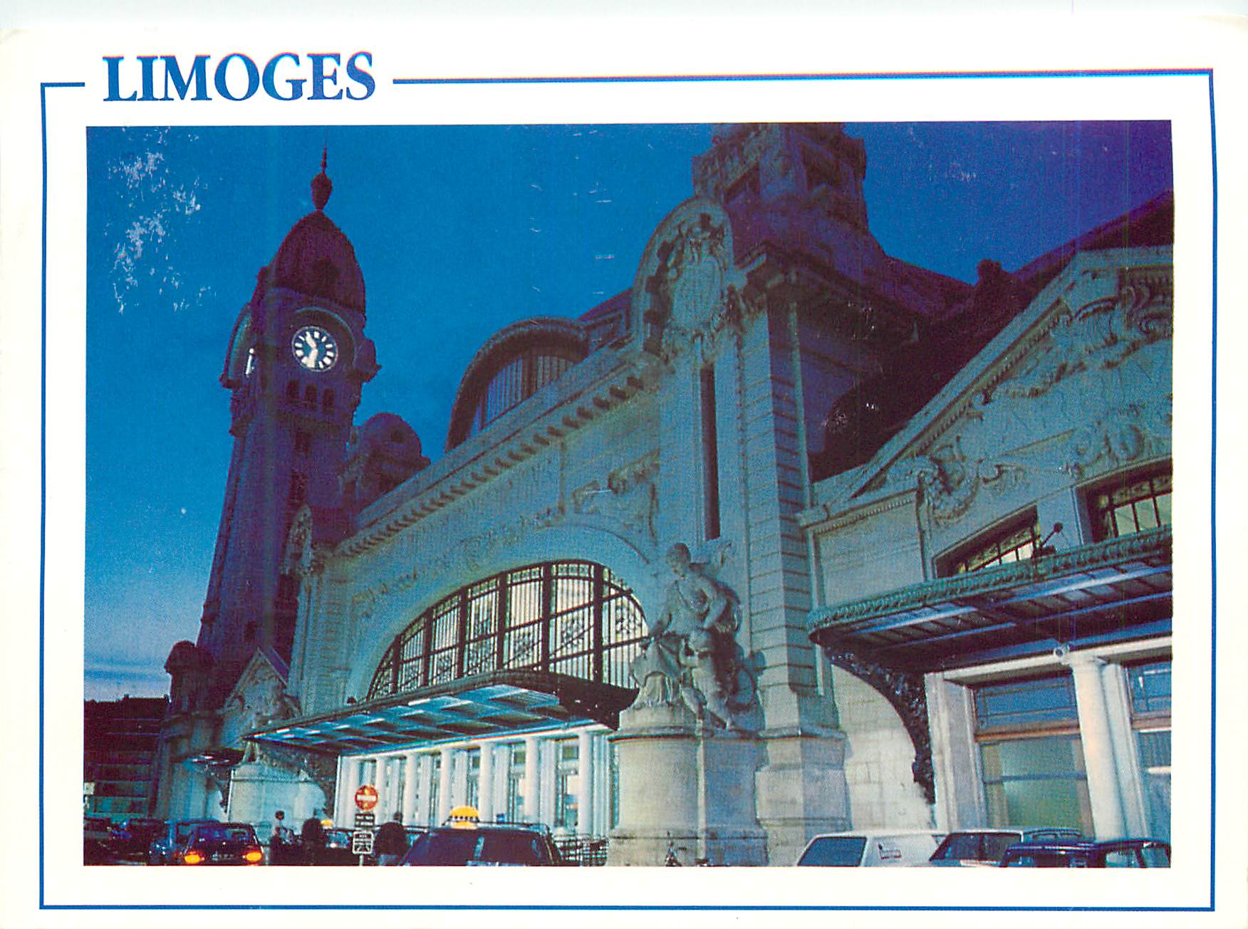 CPM Images de France Limousin Limoges Ambiance nocturne sur la gare des Benedictins