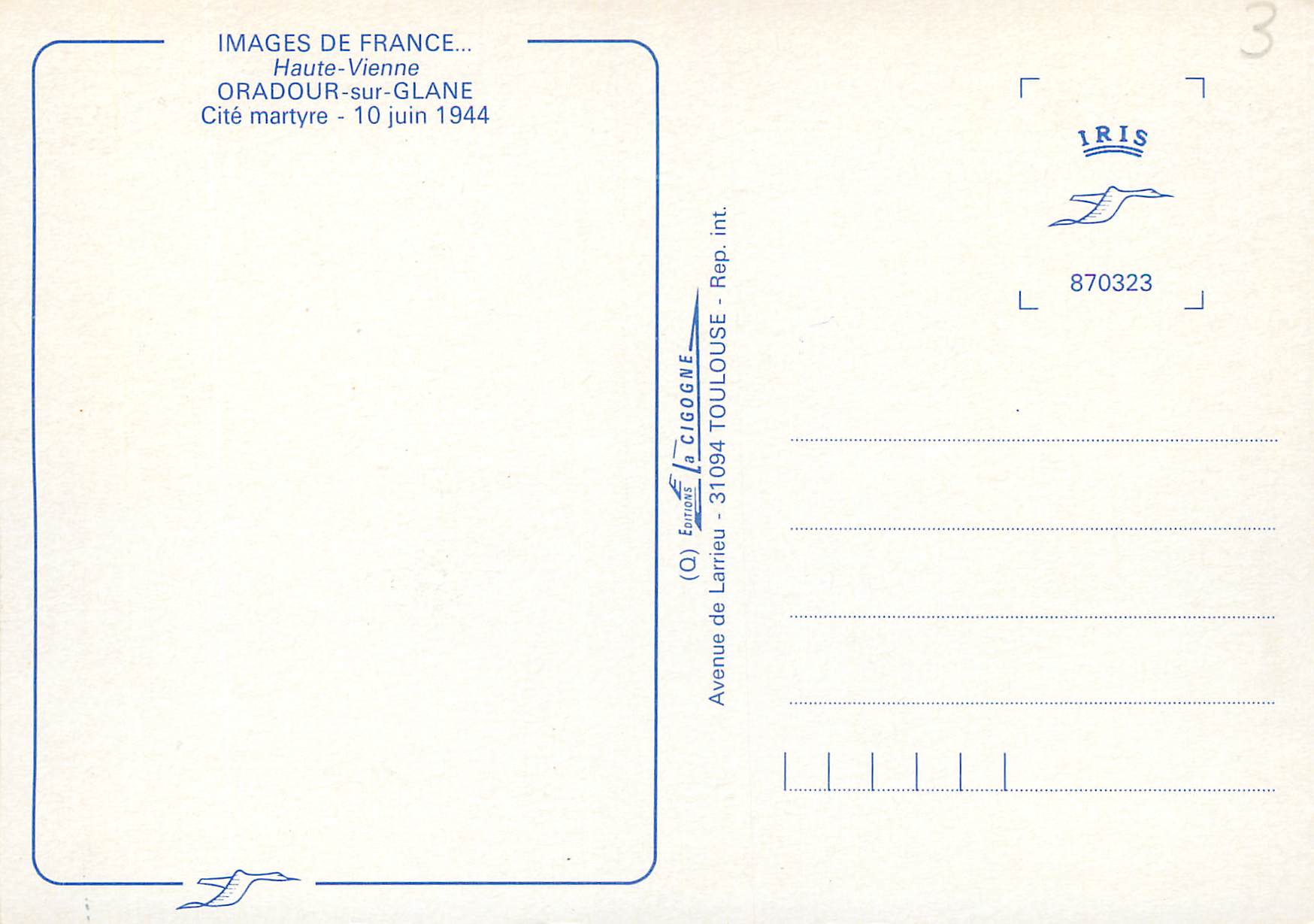 Oradour-sur-Glane — 10 juin 1944 — Éditions La Cigogne — Verso