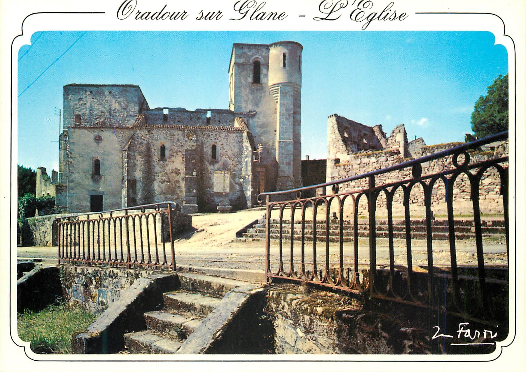 CPM Oradour sur Glane Martyre 10 Juin 1944 L eglise ou fruent brules vivants femmes et enfants Militaria
