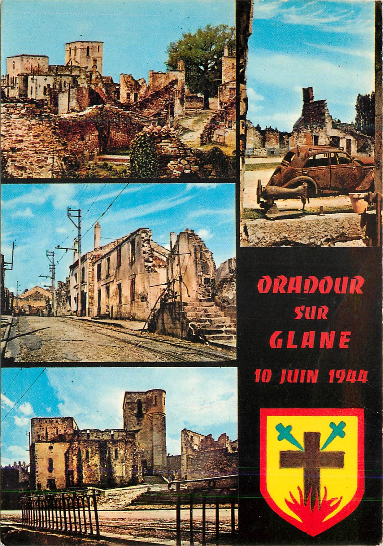 Oradour-sur-Glane — Ruines après le massacre du 10 juin 1944 — Éditeur non visible