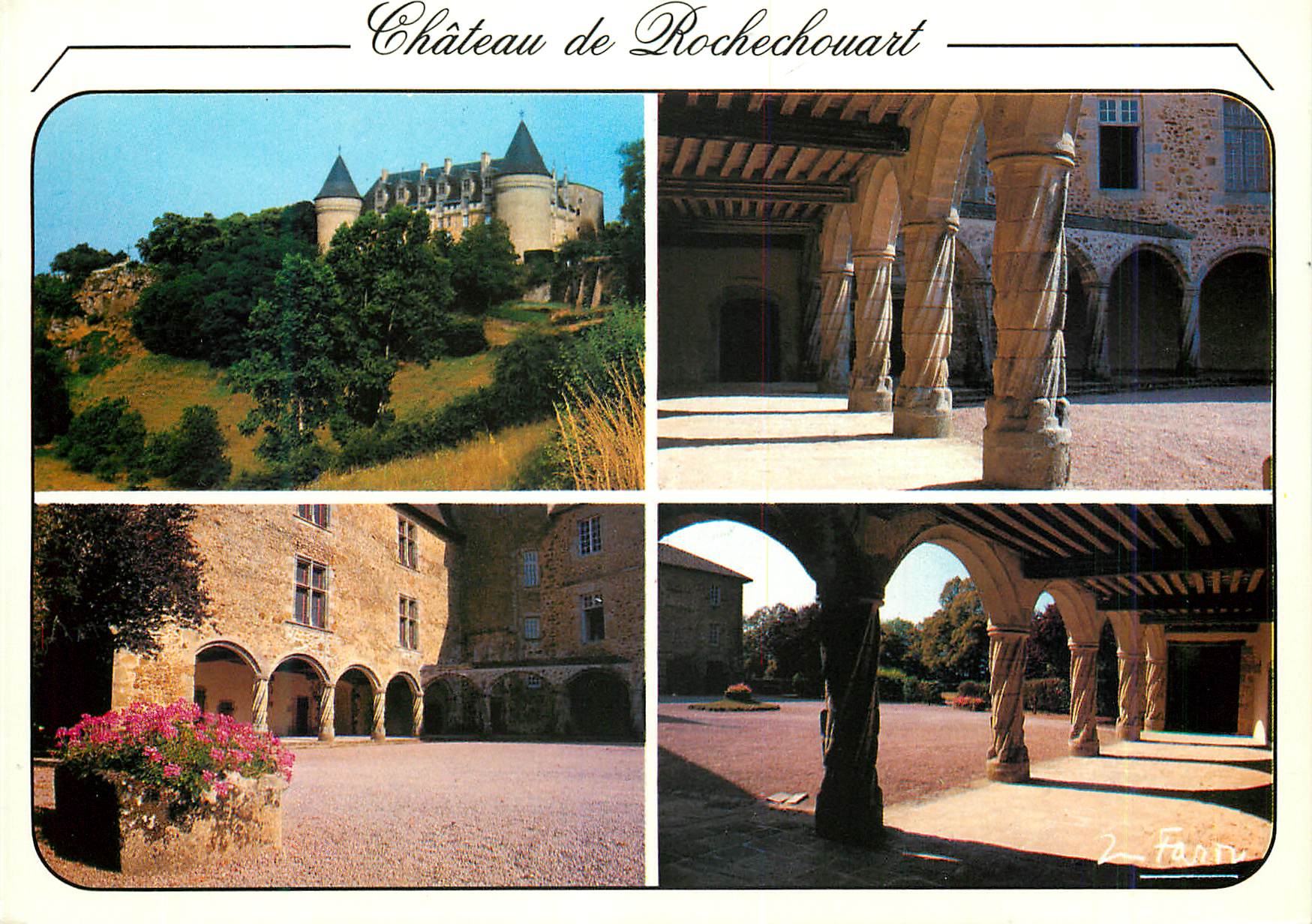 CPM Chateau de Rochechouart Hte Vienne xiii et xv siecles Vue panoramique et vue de la cour