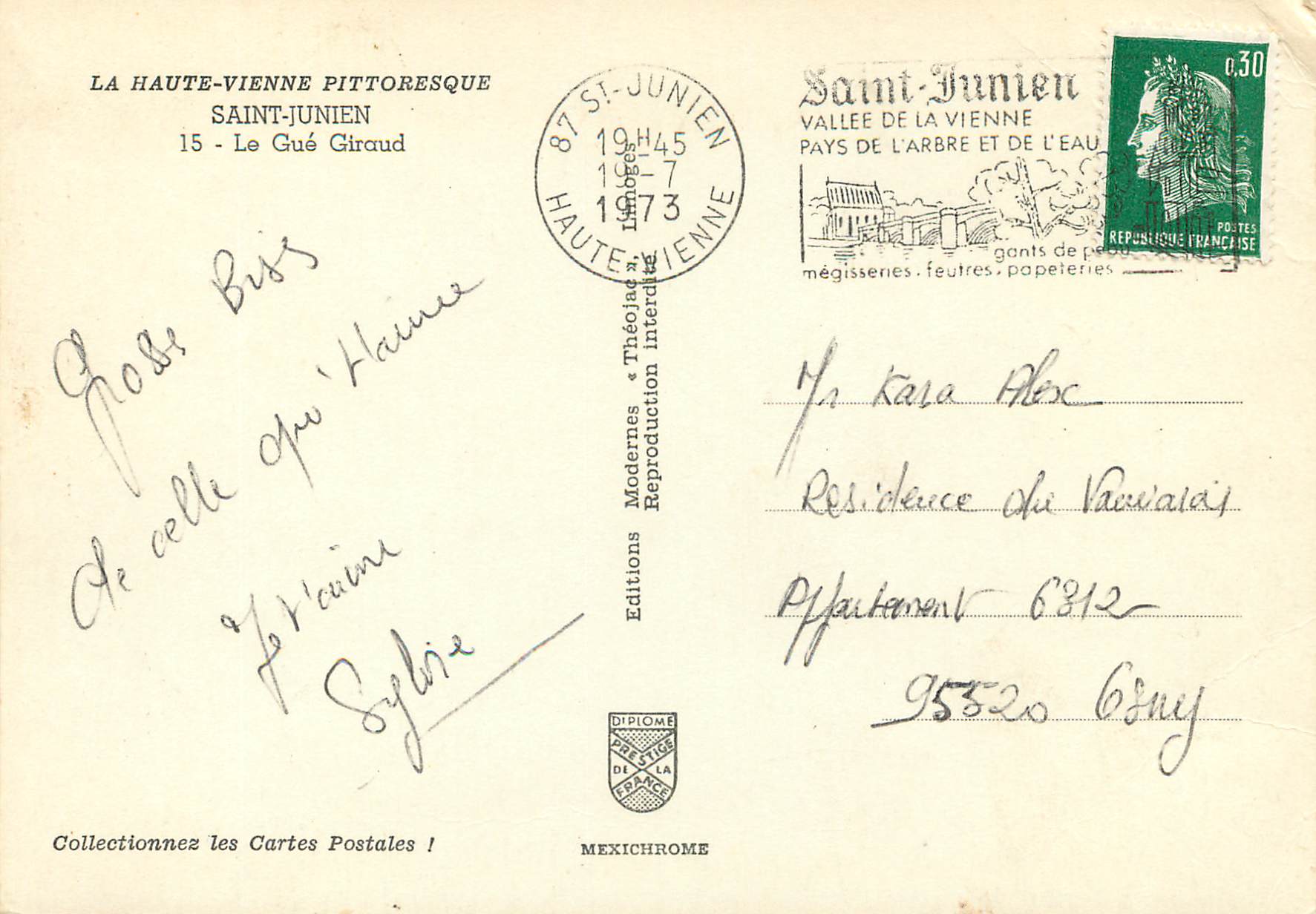 CPM La Haute Vienne Pittoresque Saint Junien Le Gue Giraud — Back
