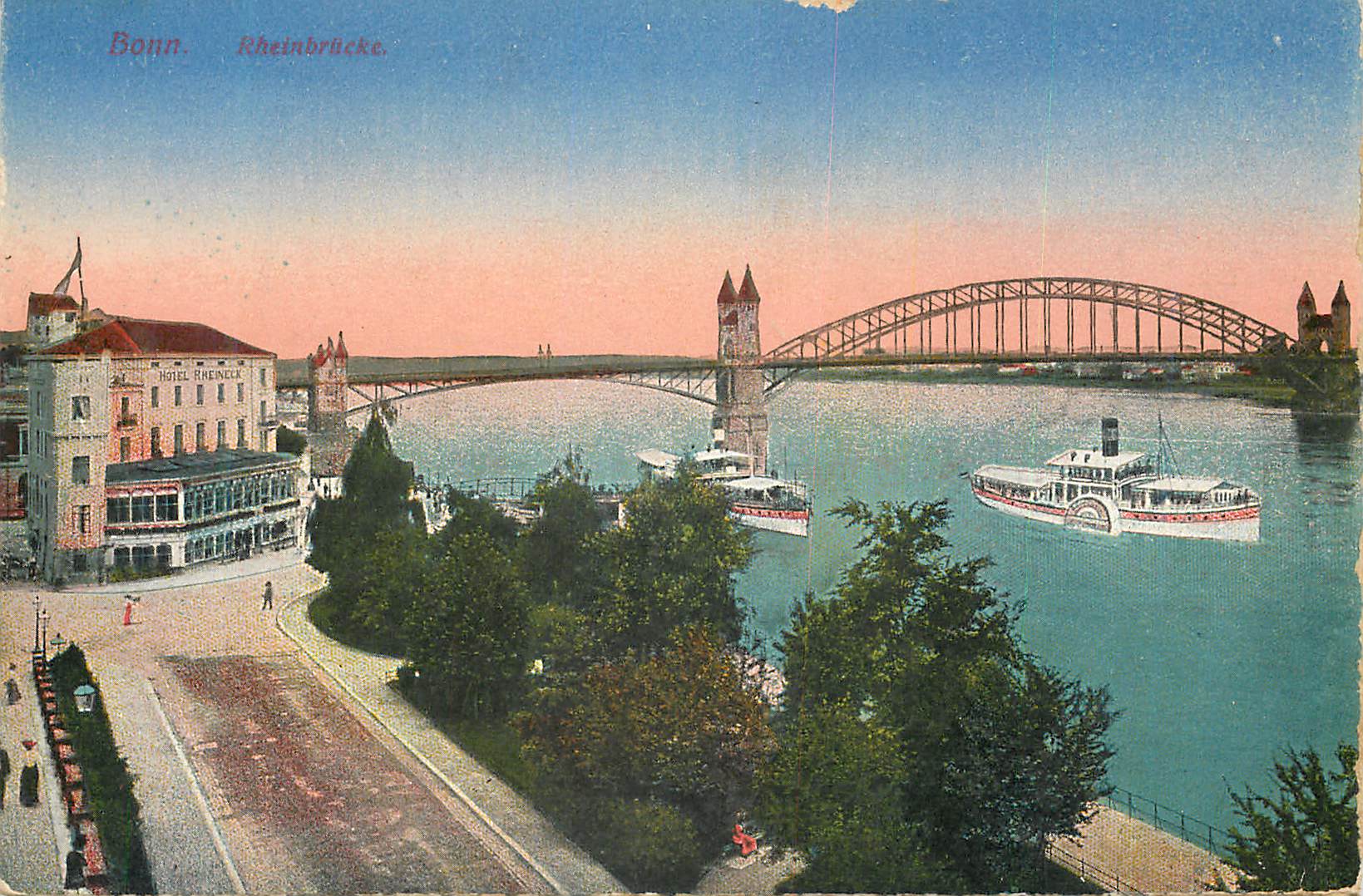 CPA Bonn Rheinbrucke Bateau