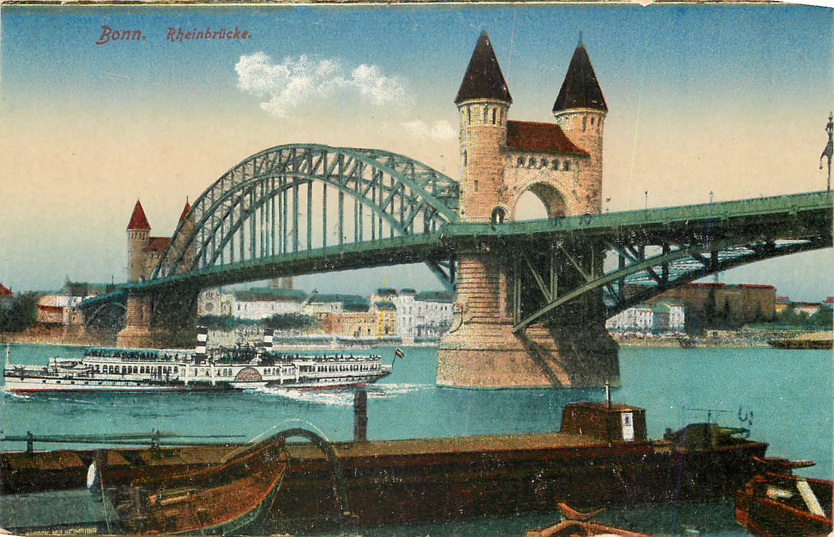 CPA Bonn Rheinbrucke Bateau