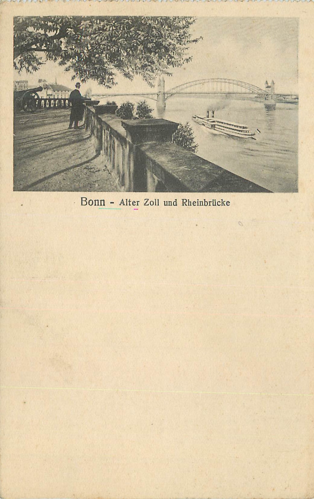 CPA Bonn Alter Zoll un Rheinbrucke Bateau