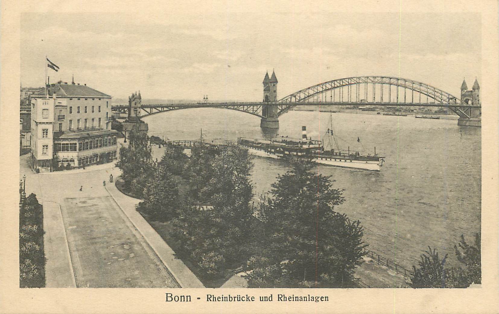CPA Bonn Rheinbrucke und Rheinlagen Bateau
