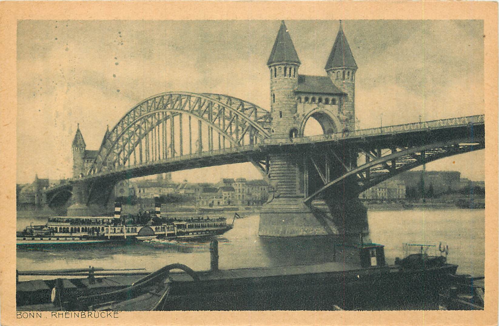 CPA Bonn Rheinbrucke Bateau