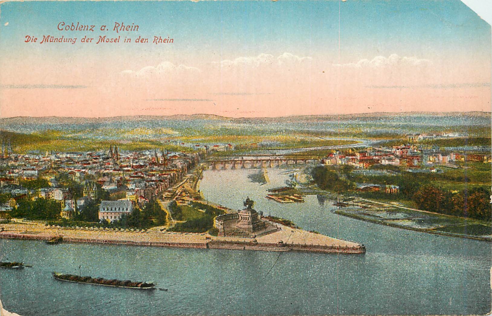 Coblence à Rhin — La confluence de la Moselle dans le Rhin — Trinks & Co., G.m.b.H., Leipzig, Nr. 2