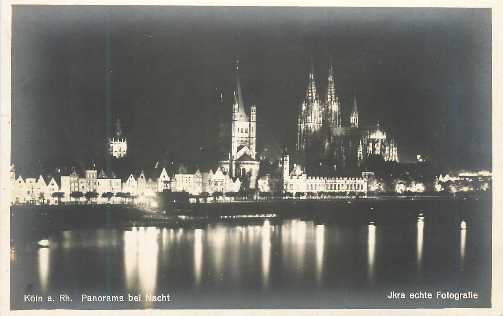 CPA Koln a Rh Panorama bel Nacht Jkra echte Fotografie
