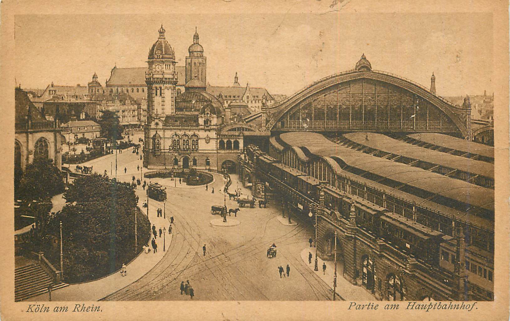 CPA Koln am Rhein Partie am Hauptbahnhof Train