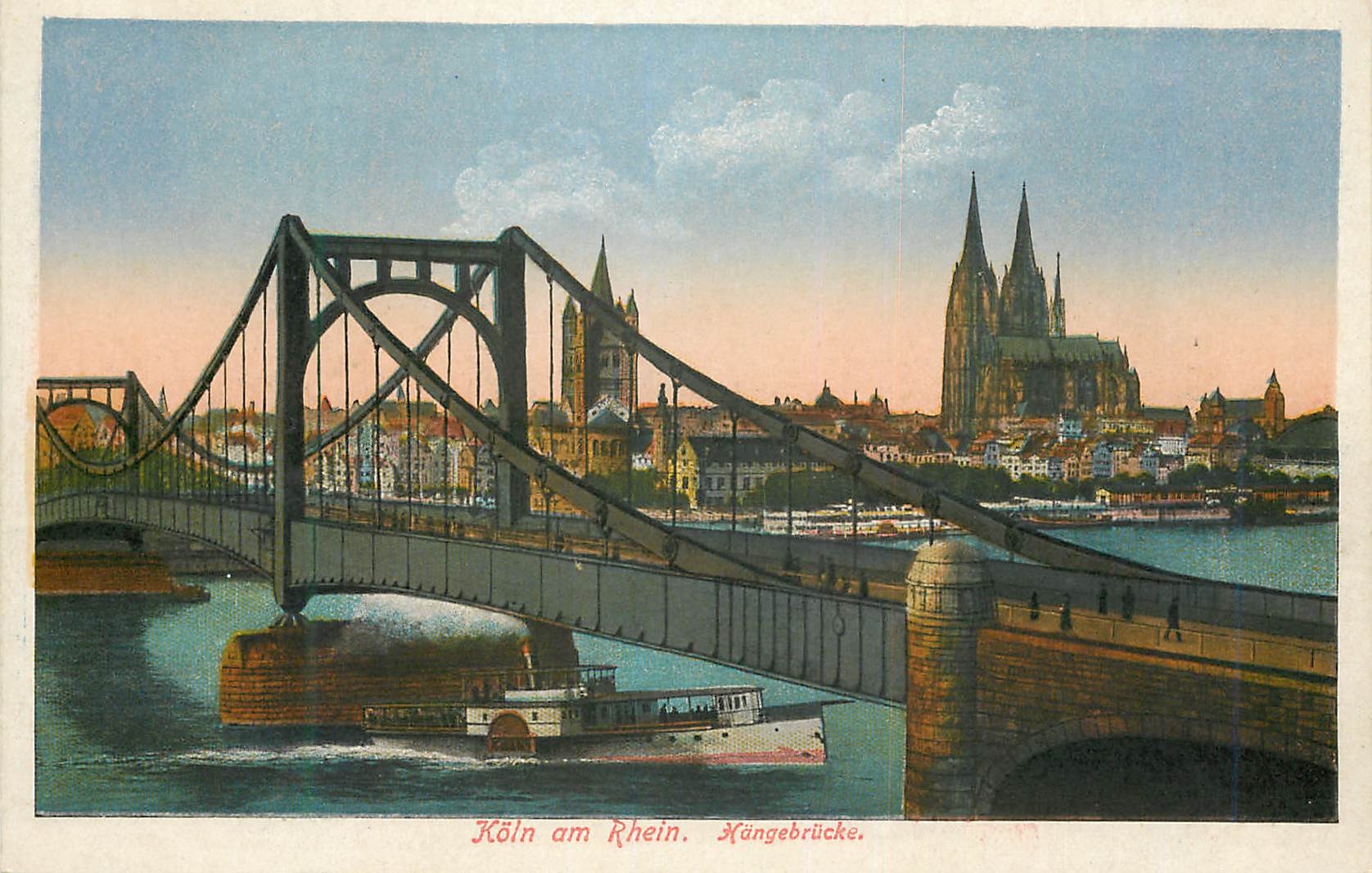 CPA Koln am Rhein Kangebrucke Bateau