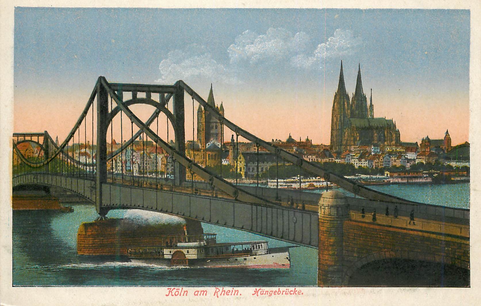 CPA Koln am Rhein Kangebrucke Bateau