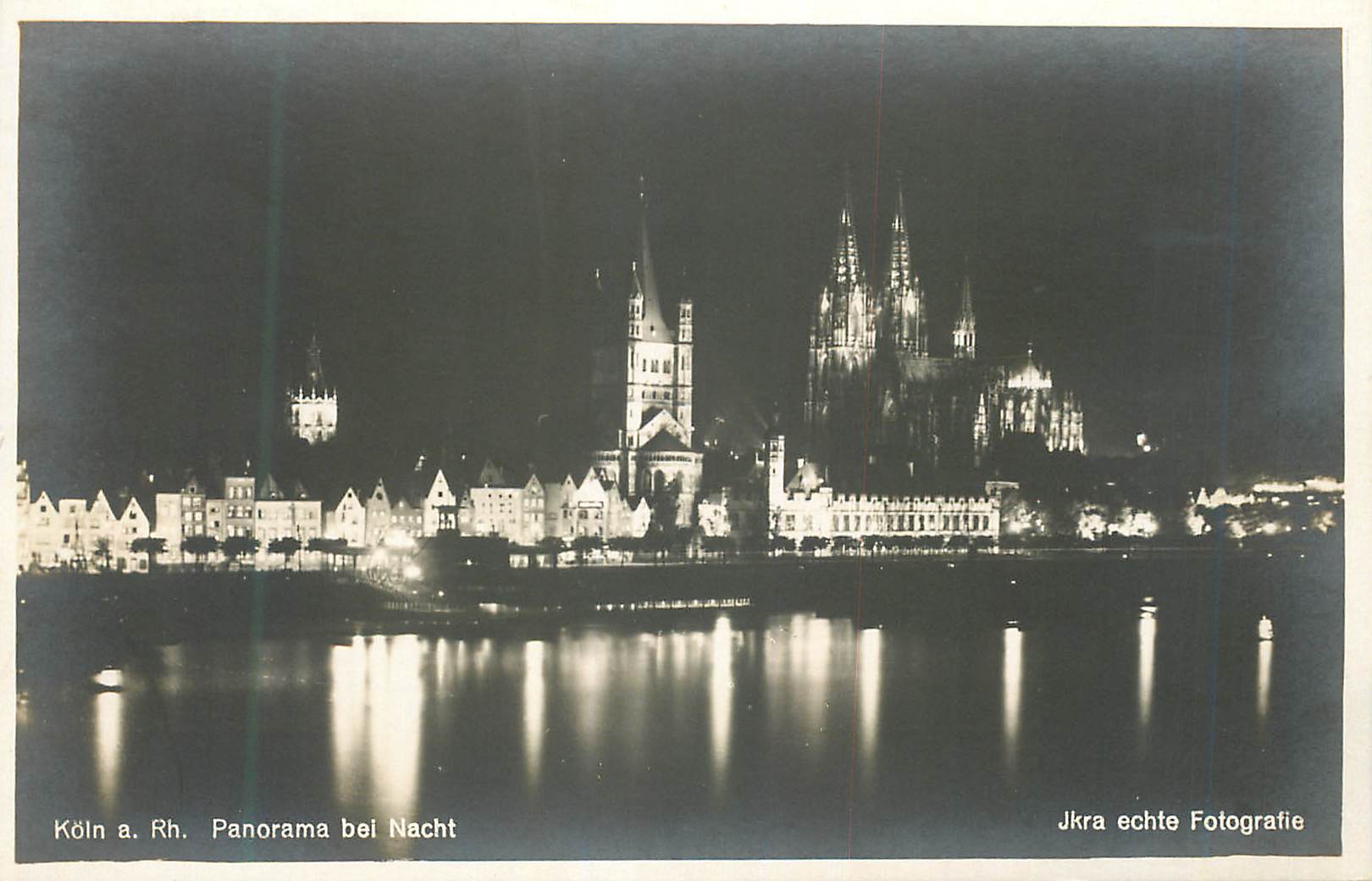 CPA Koln a Rh Panorama bel Nacht