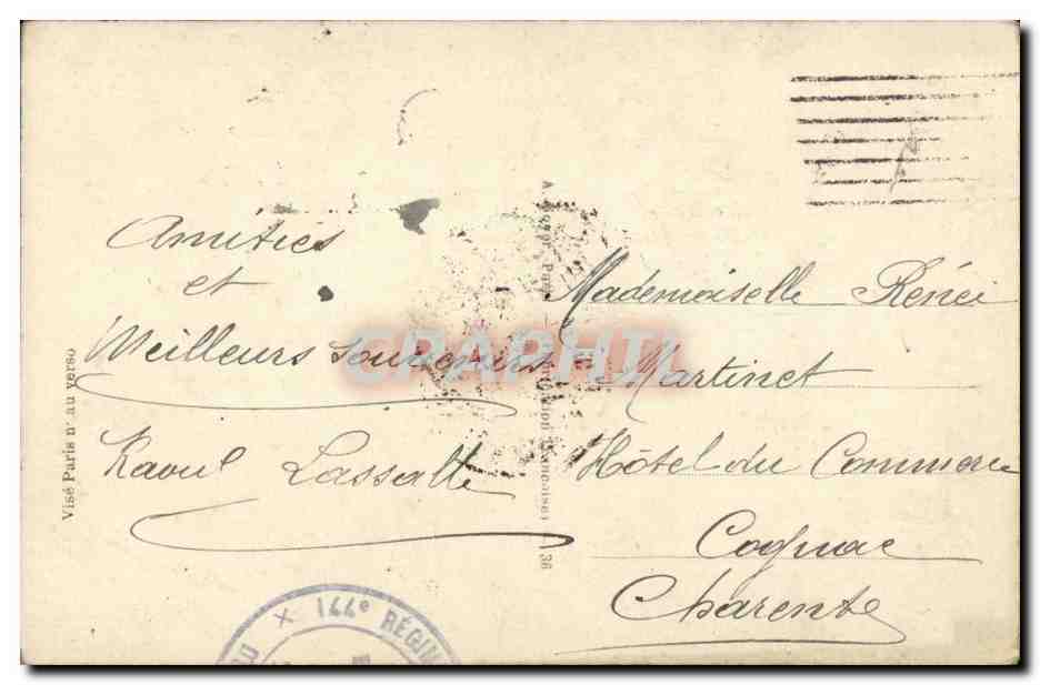 CPA Fantaisie Muguet de mai Porte bonheur (militaria) — Rückseite
