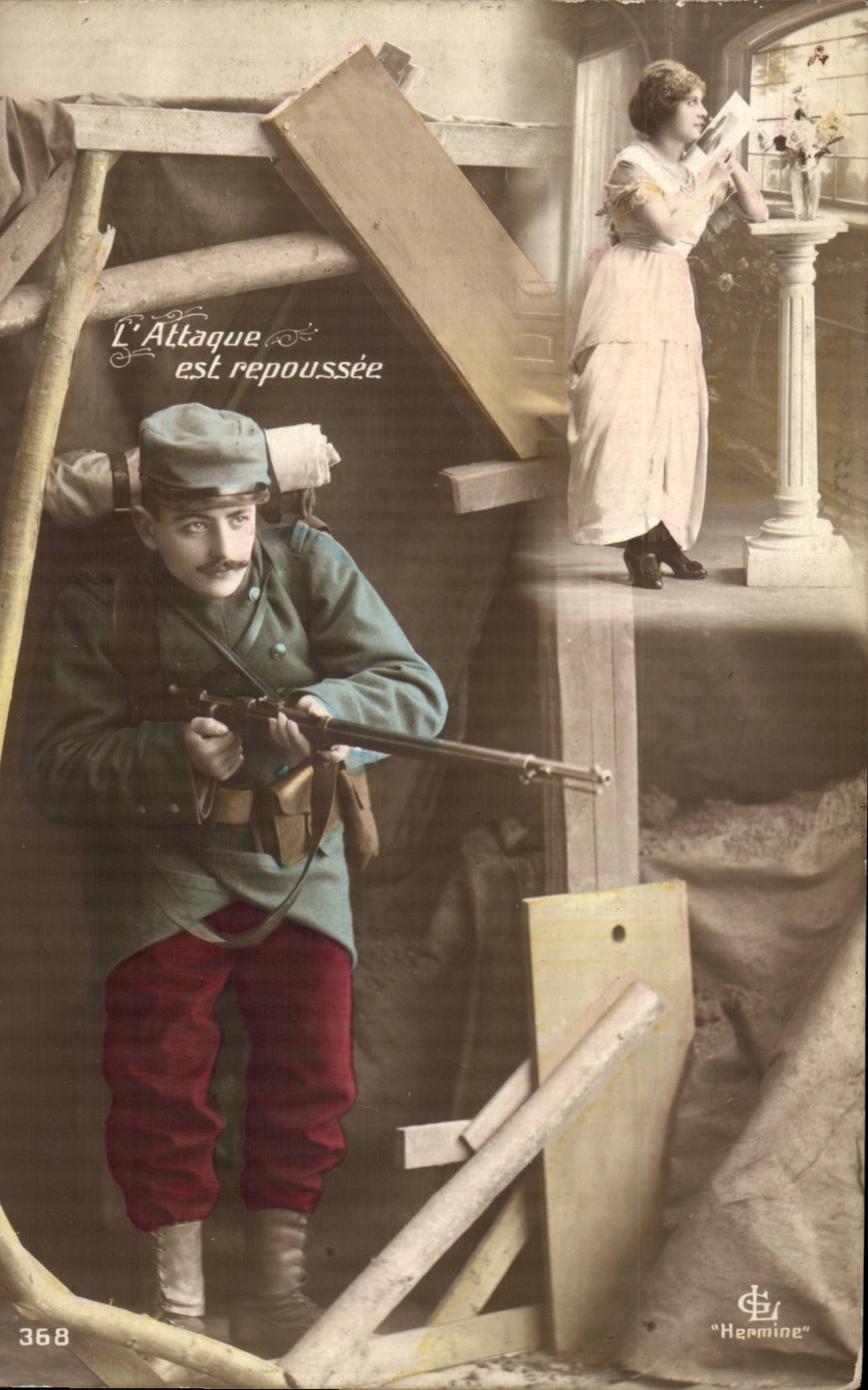 CPA Fantaisie L'attaque est repoussee (militaria)