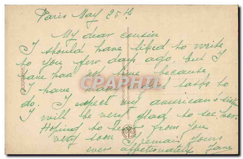 CPA Fantaisie Paysage — Verso