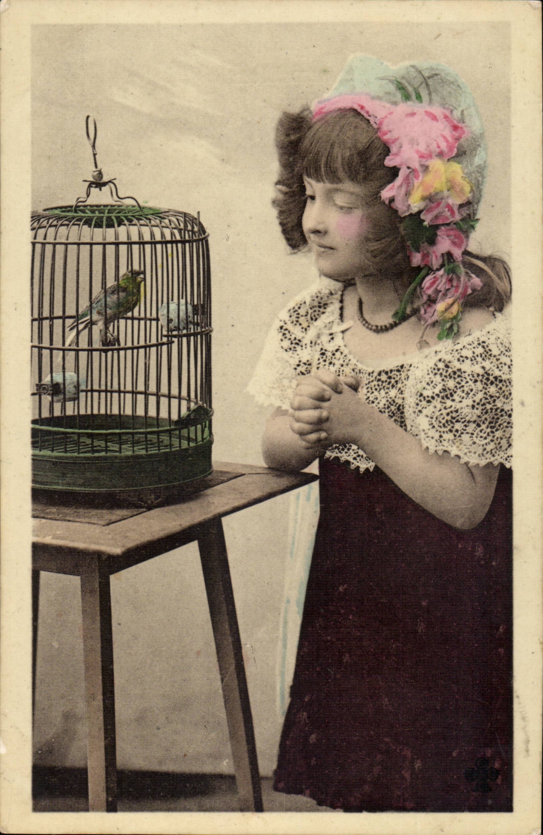 CPA Fantaisie Enfant et oiseau
