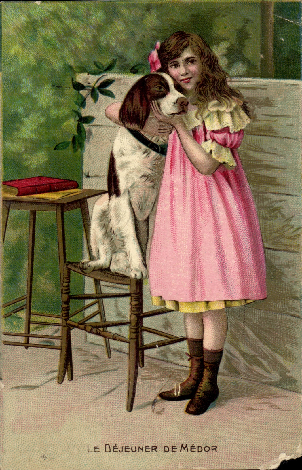 CPA Fantaisie Le dejeuner de Medor (chien dog)