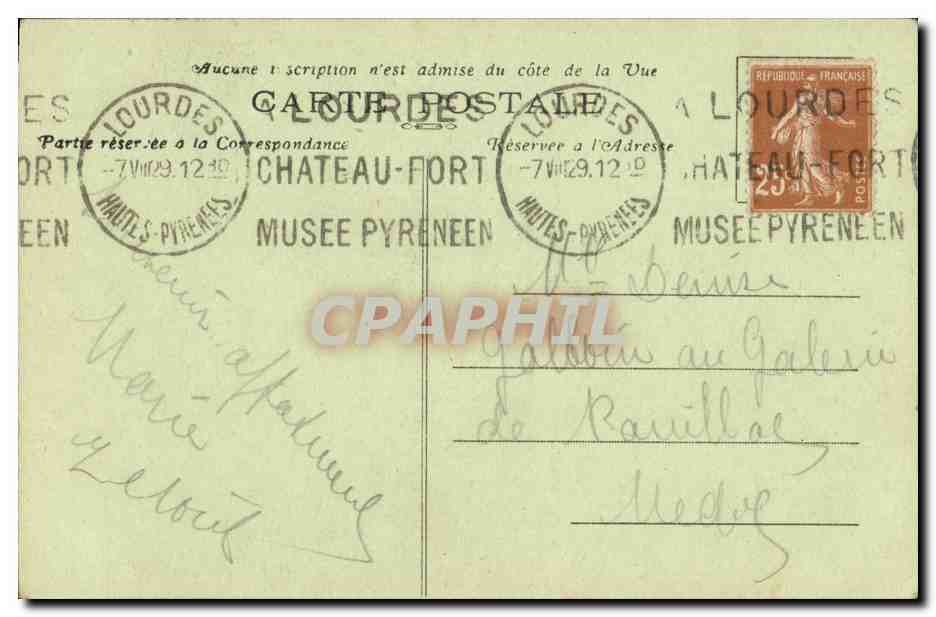 Lourdes CPA Bienheureuse Bernadette Soubirous En religion Soeur Marie Bernard — Verso