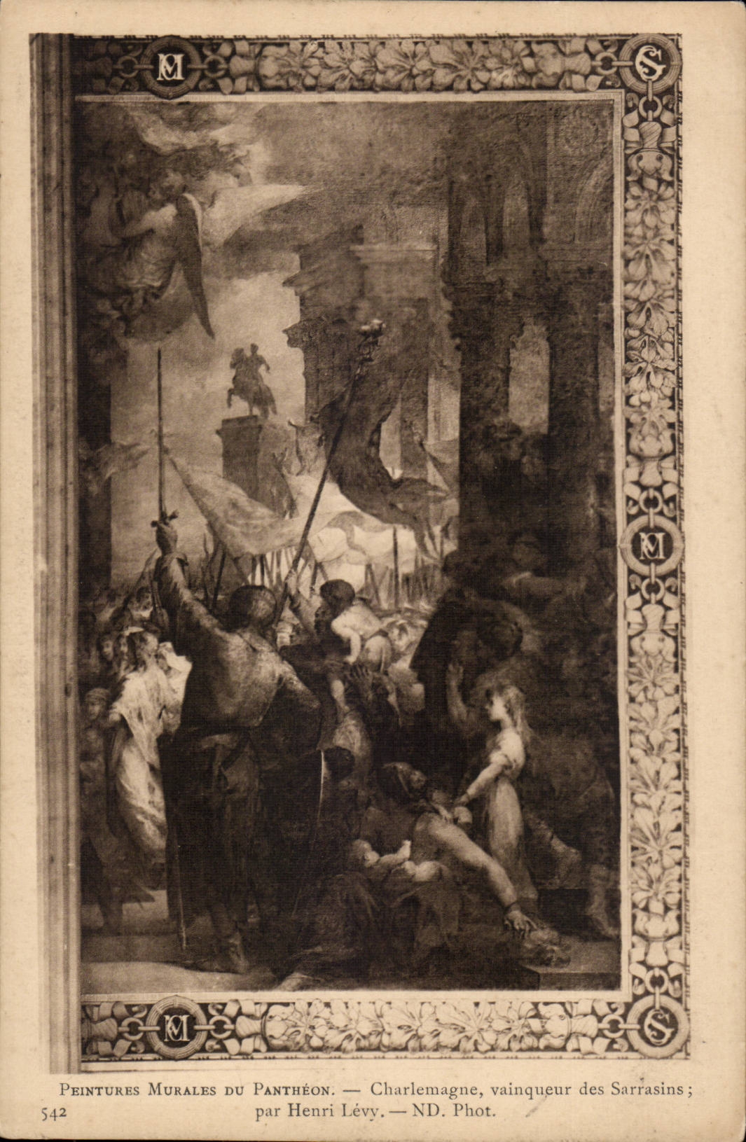 CPA Peintures murales du Pantheon Charlemagne vainqueur des Sarrazins par Herny Levy