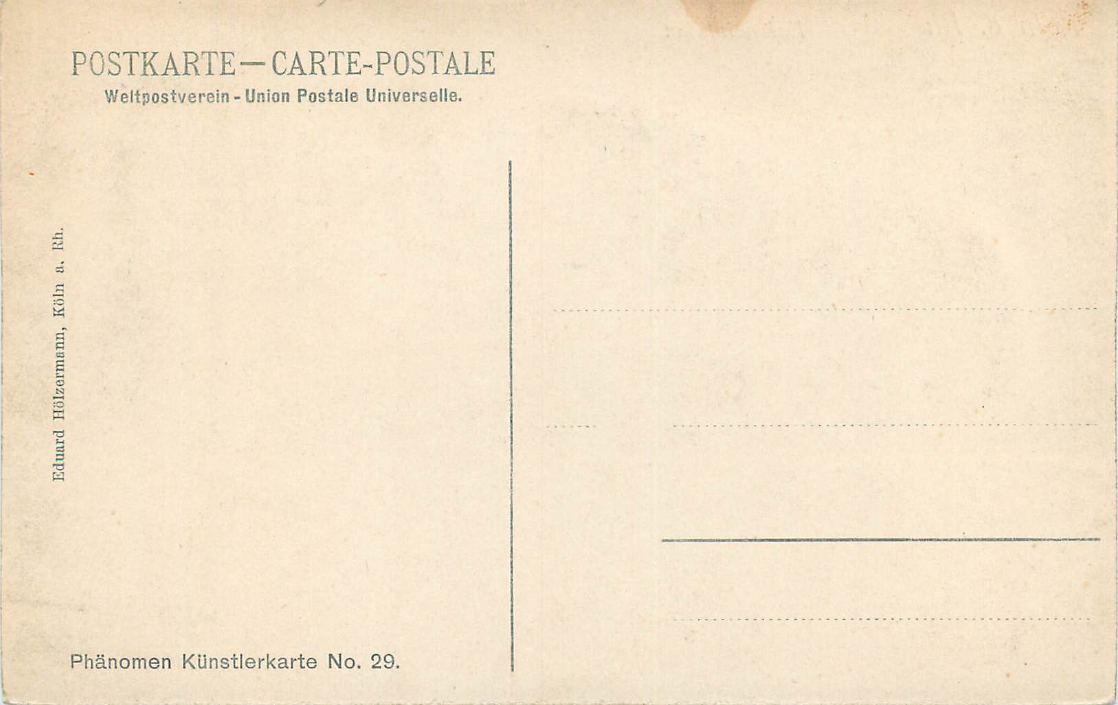 CPA Koln a Rh Hafeneinfahrt Phanomen Kunstlerkarte Bateau — Rückseite