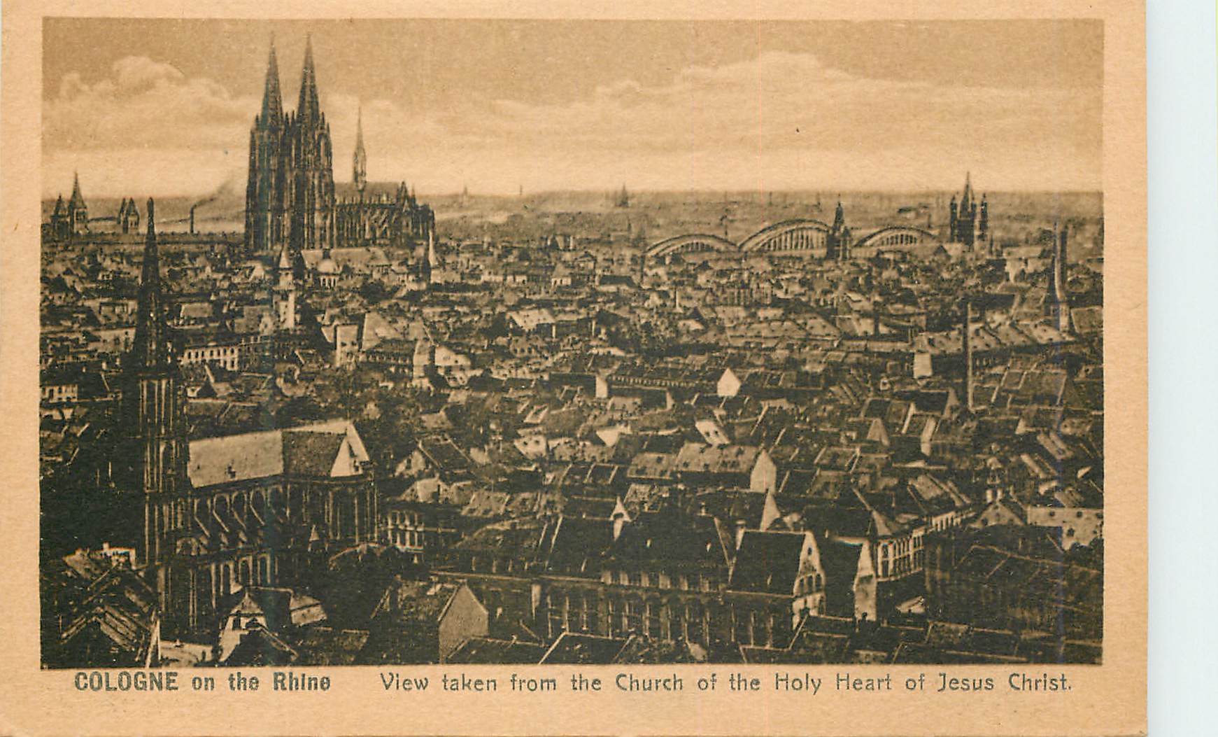 CPA Cologne on the Rhine View taken from the Holy Heart of Jesus Christ
