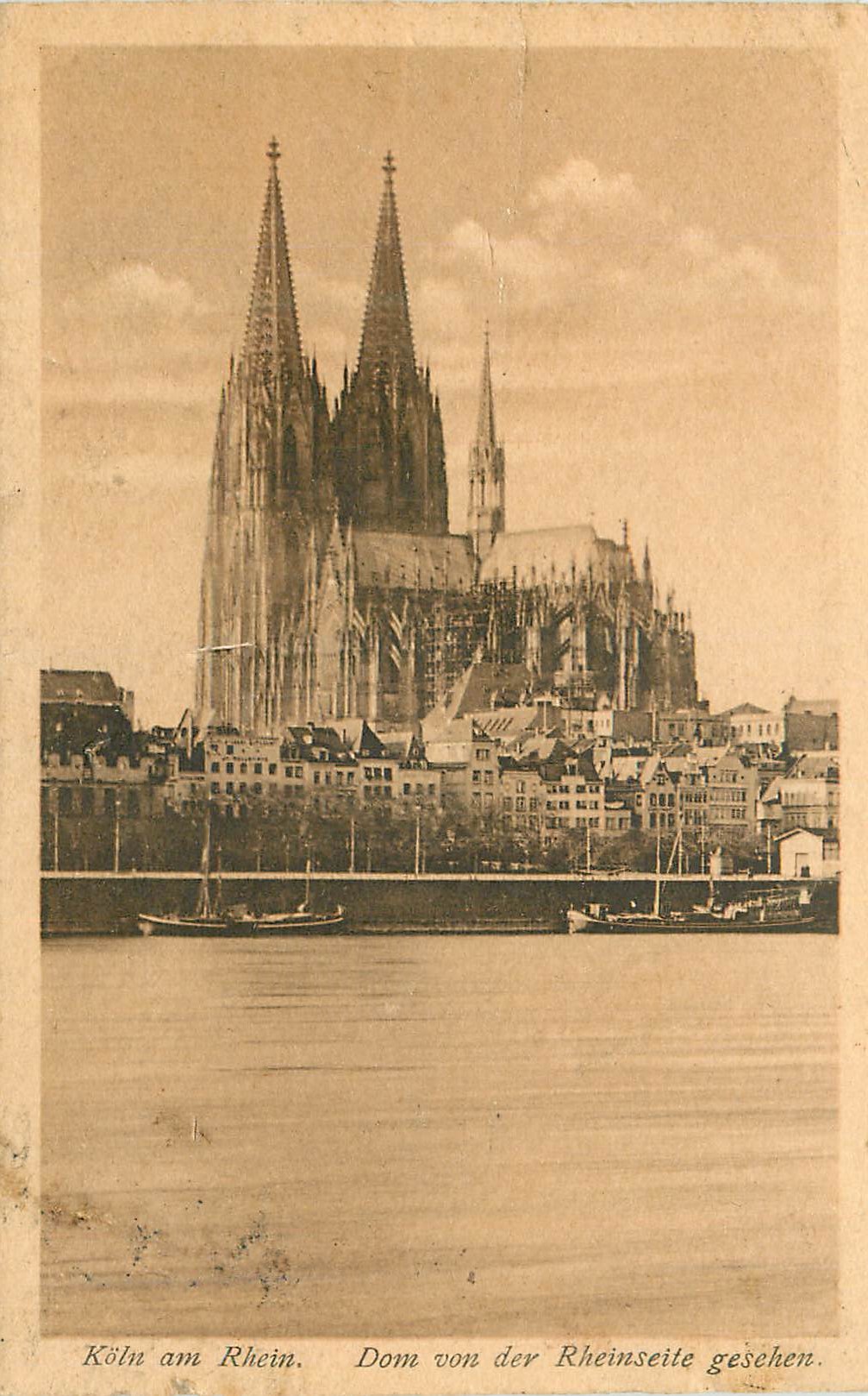 CPA Koln am Rhein Dom von der Rheinselle gesehen