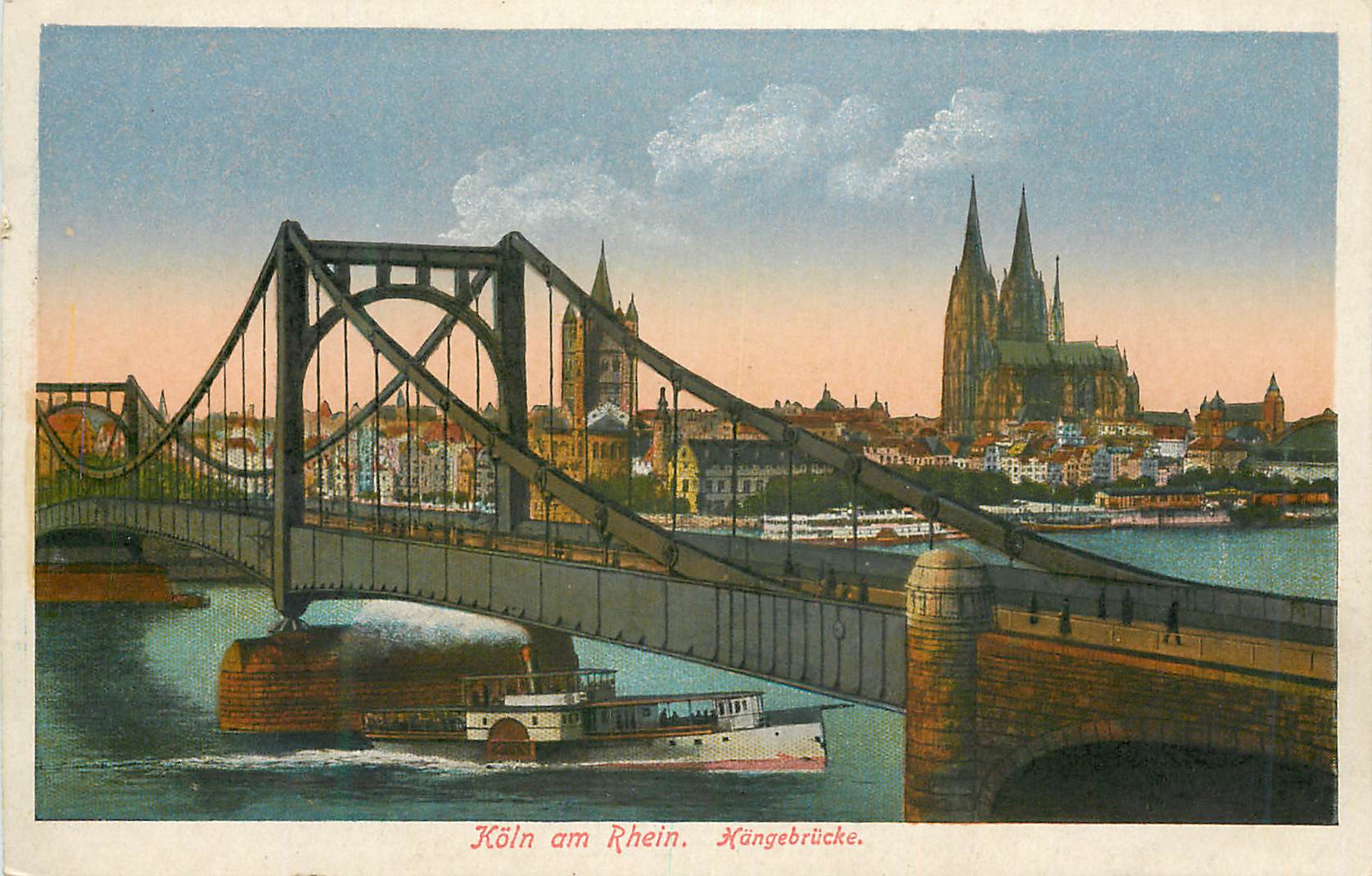 CPA Koln am Rhein Kungebrucke Bateau