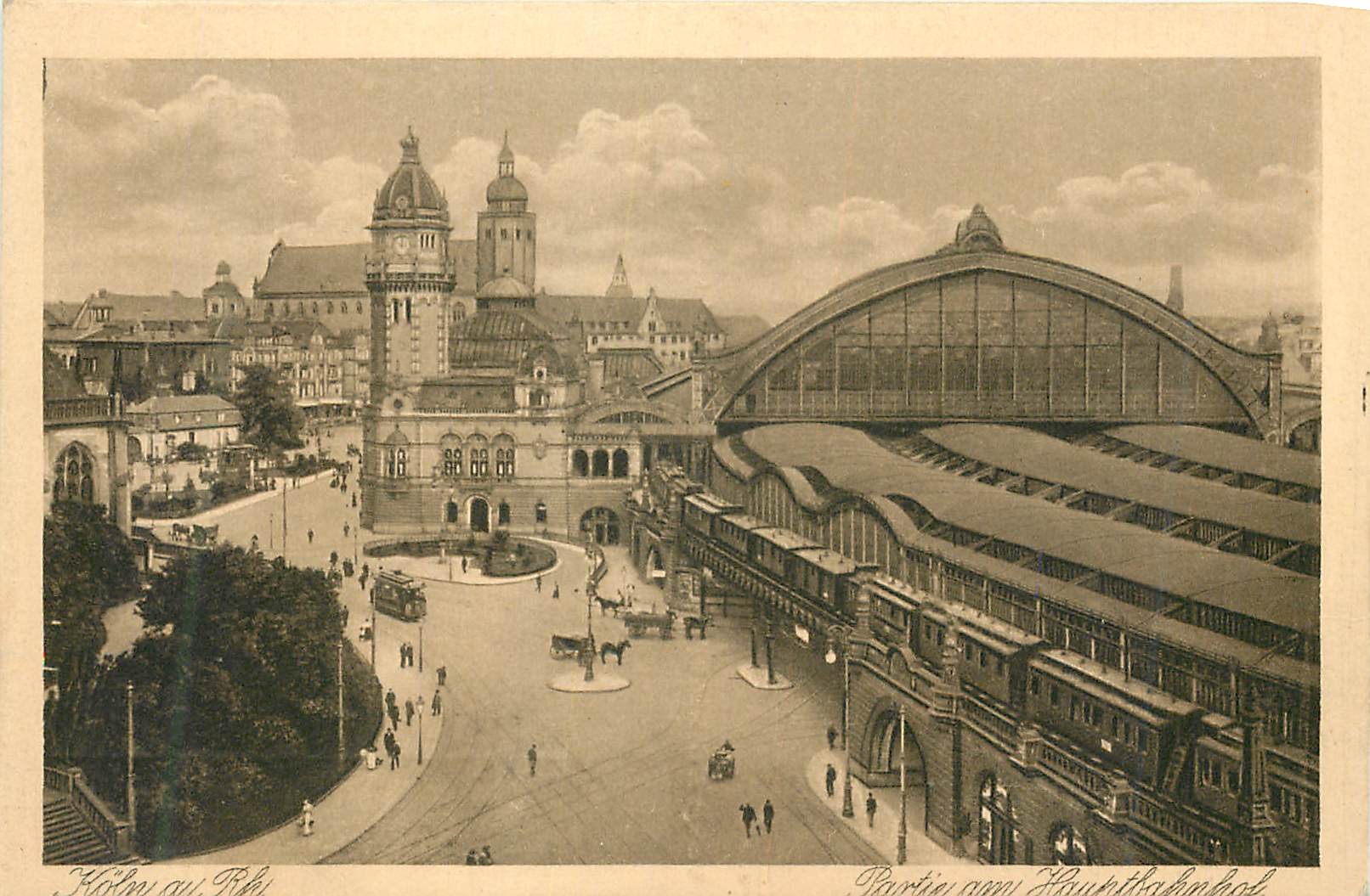 CPA Koln a Rh Partie am Hauptbahnhof Trains