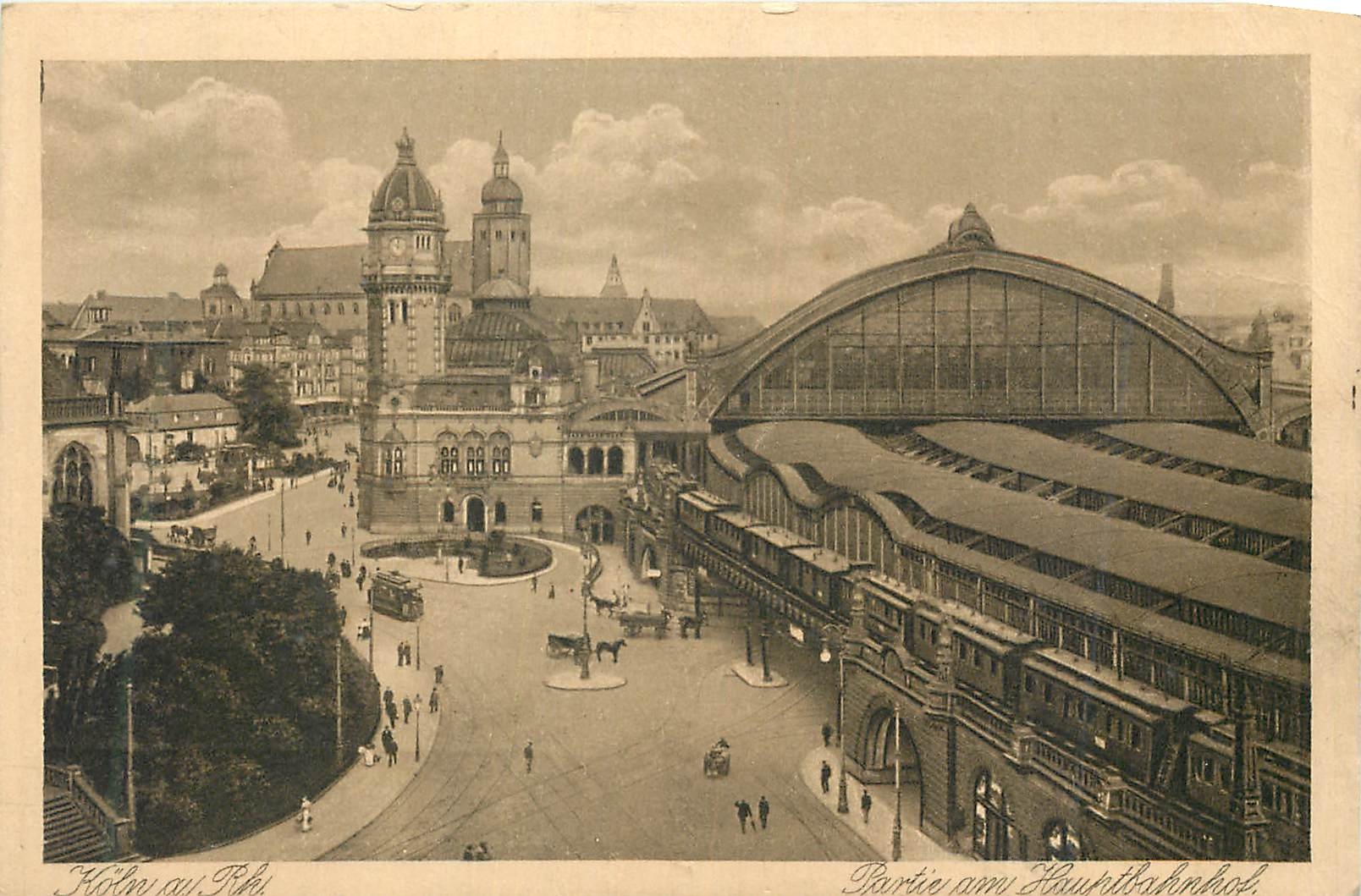 CPA Koln a Rh Partie am Hauptbahnhof Trains