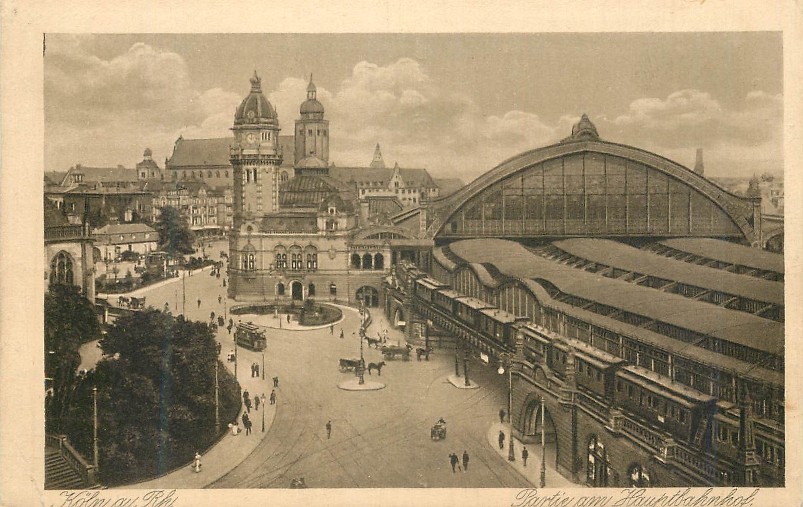 CPA Koln a Rh Partie am Hauptbahnhof Trains